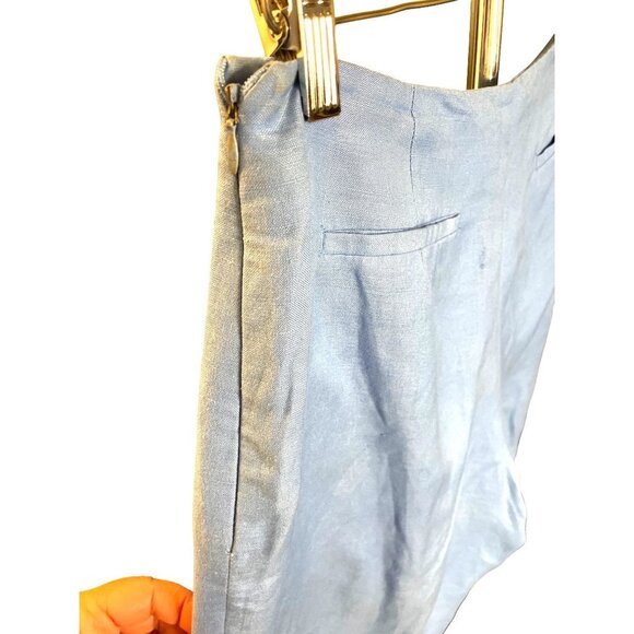 David N Blue Side Zip Ankle Linen Pants Sz 8 - Picture 6 of 12